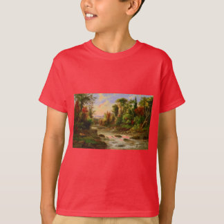 Camiseta Destino de Robert Duncanson do rio da floresta da