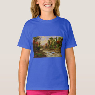 Camiseta Destino de Robert Duncanson do rio da floresta da