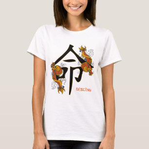 Camiseta Destino dos peixes de Koi do Kanji