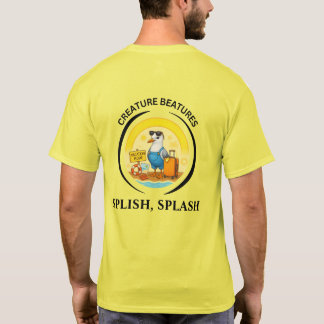 Camiseta destino ensolarado divertido gaivota praia viajant
