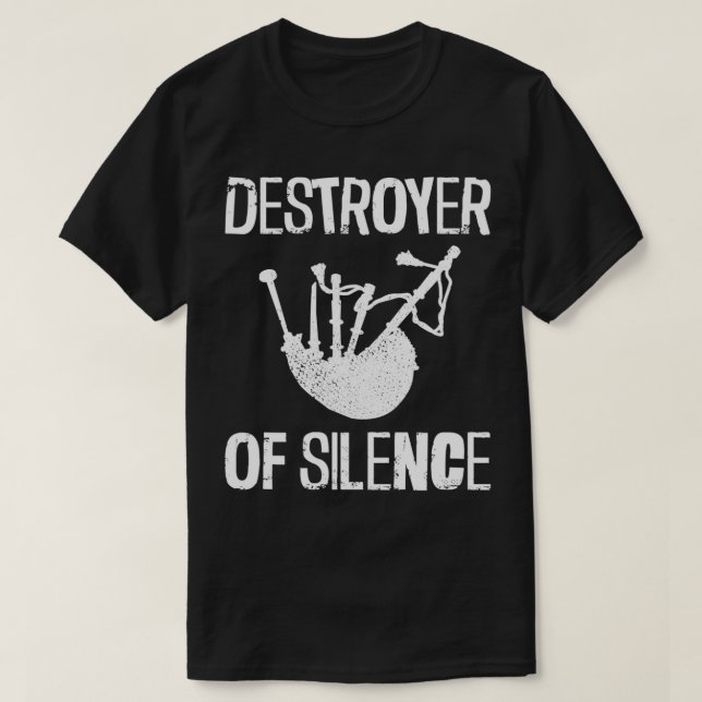 Camiseta Destroyer do silêncio bagpipa bagaço (Frente do Design)