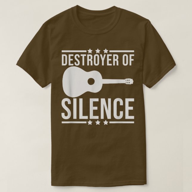 Camiseta Destroyer Of Silence Guitar Saying Quote Guitarist (Frente do Design)