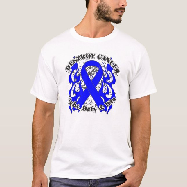 Camiseta Destrua o cancro do cólon (Frente)