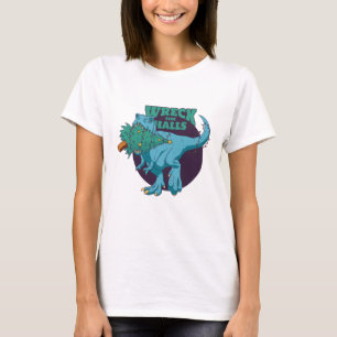 Camiseta Destrua o Natal dos Halls T-rex