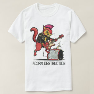 Camiseta "Destruição de Bolota" Esquilo de Rock Punk Gráfic