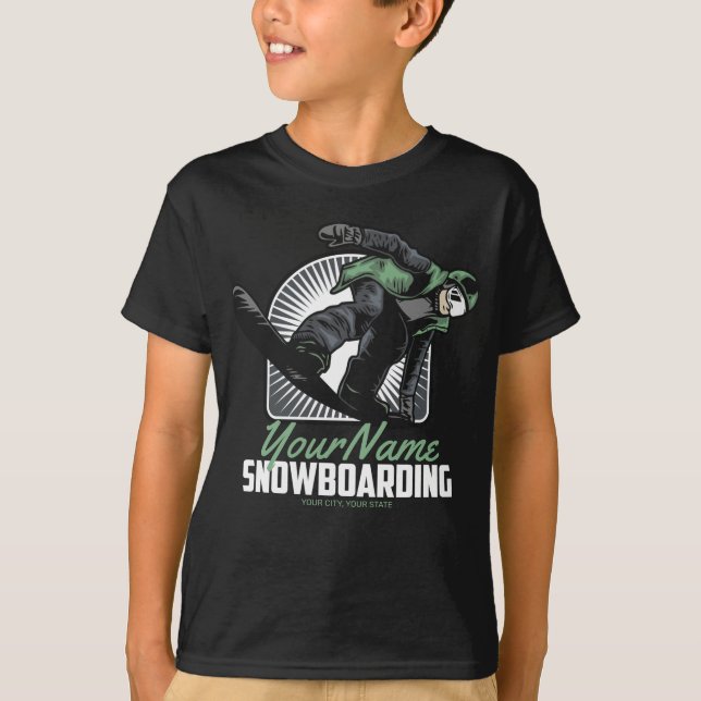 Camiseta Destruição Personalizada de Neve Snowboard (Frente)