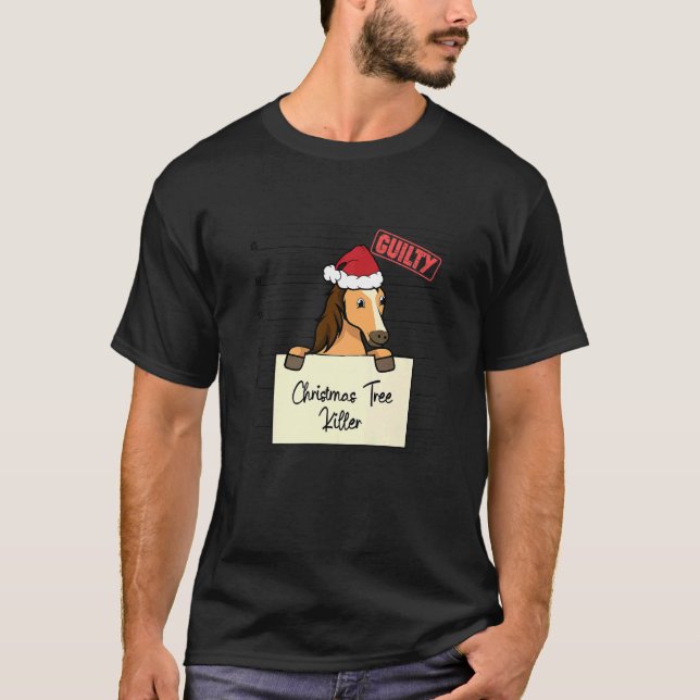 Camiseta destruidor de árvore de Natal Cavalo (Frente)