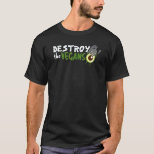 Camiseta Destruir O Abacate Dos Veganos Para Homens Mulhere