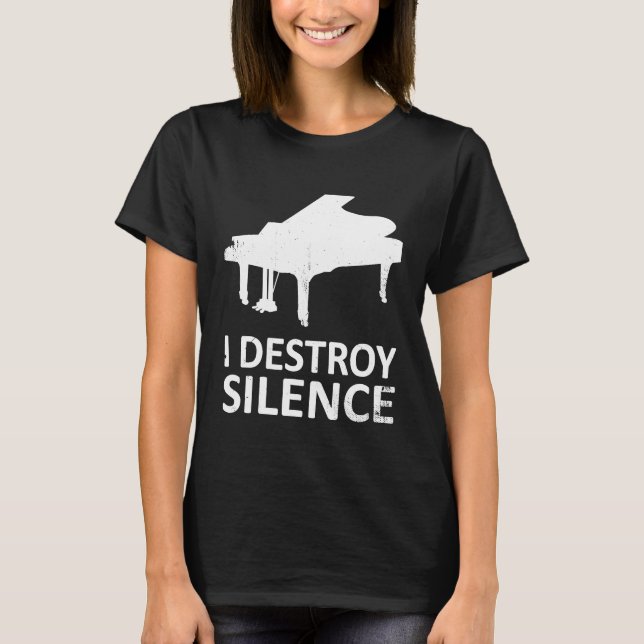 Camiseta Destruo o Silence Funny Piano (Frente)