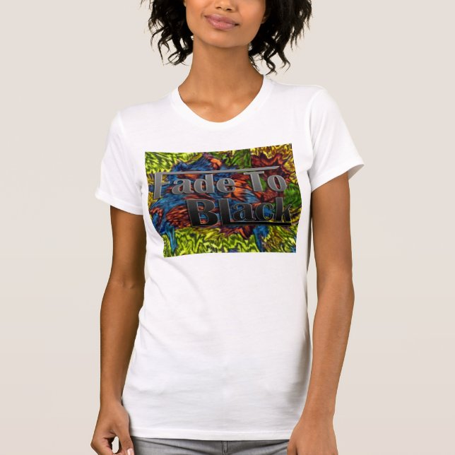 Camiseta Desvaneça-se para enegrecer - o fundo verde (Frente)