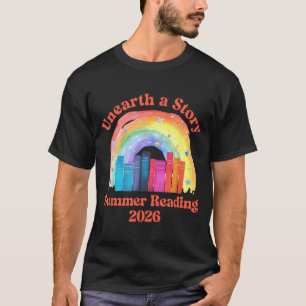 Camiseta Desvendar uma história verão leitura 2026 bibliote