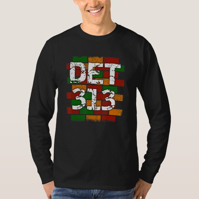 Camiseta DET 313 Código de Área de Detroit Grafite (Frente)