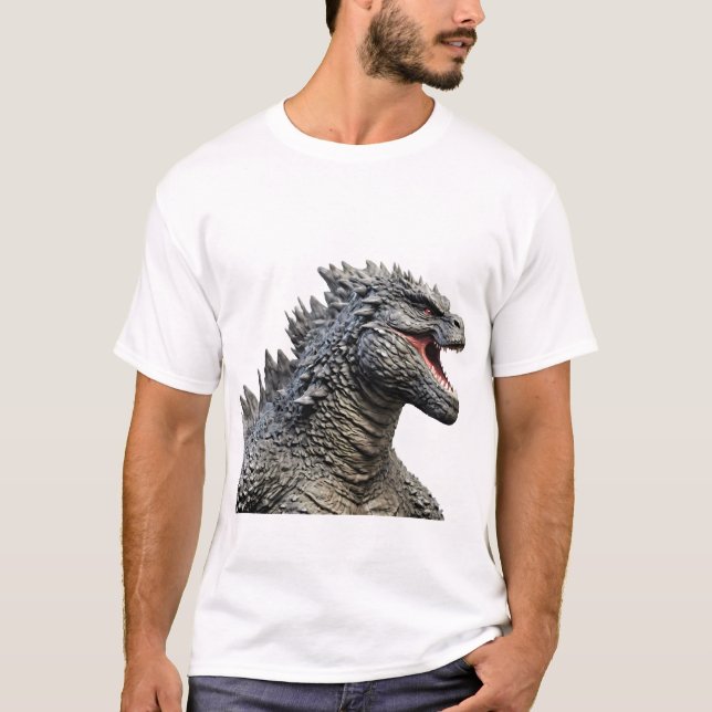 Camiseta Detailed Head of Roaring Godzilla Monster (Frente)