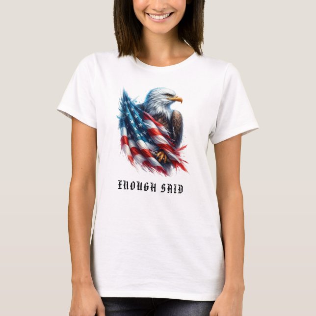 Camiseta *~* Detalhado Bald Eagle AP16 American Flag USA (Frente)