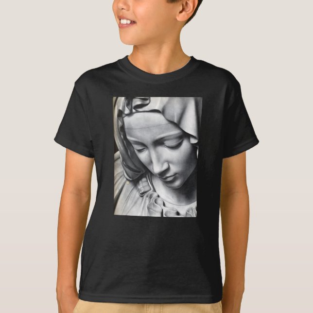 Camiseta Detalhe do Pieta de Michelangelo da cara da Virgem (Frente)
