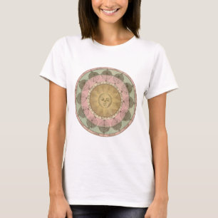 Camiseta Detalhe do Sol e das Estações do Mapa Antiquado po