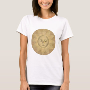 Camiseta Detalhe do Sol no Mapa Antiquado de Bowles, cerca 