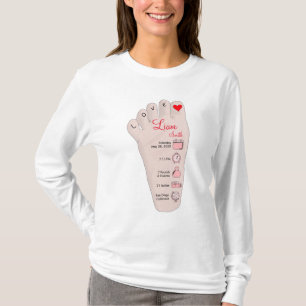 Camiseta Detalhes das Estatísticas de Nascimento do Novo Be