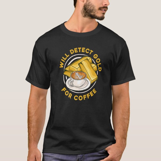 Camiseta Detectará Dourado Para O Aurum Dourado Do Café (Frente)