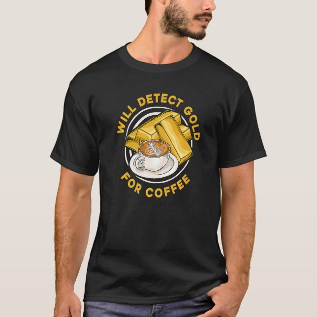 Camiseta Detectará Dourado Para O Aurum Dourado Do Café (Frente)