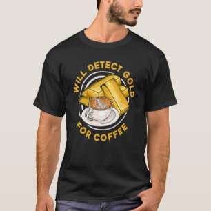 Camiseta Detectará Dourado Para O Aurum Dourado Do Café