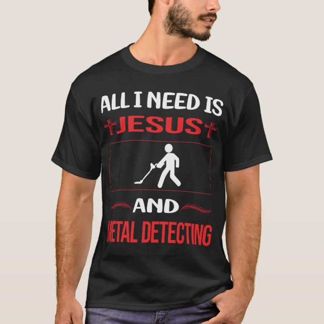 Camiseta Detector de detecção de metais de Jesus engraçado (Frente)