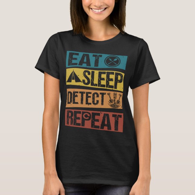 Camiseta Detector Metálico De Detector De Caça De Tesouros  (Frente)