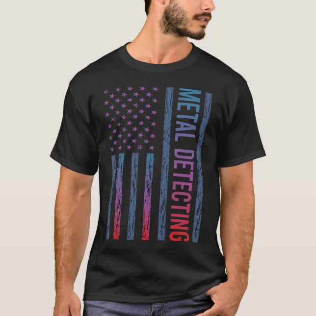Camiseta Detectorista de Bandeira Gradual Detectando (Frente)