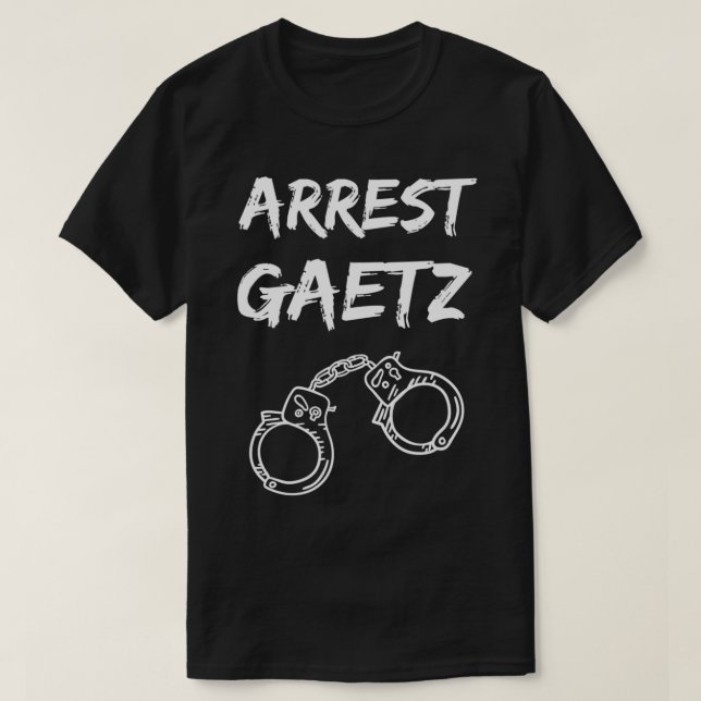 Camiseta Detenção Matt Gaetz Anti Gaetz Funny Tee Político  (Frente do Design)