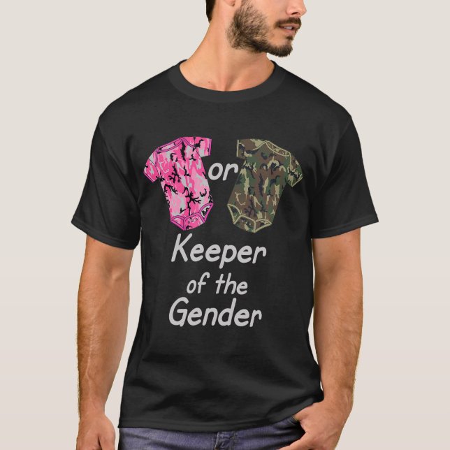 Camiseta Detentor Do Gênero Revela Camufla Rosa Ou Verde (Frente)
