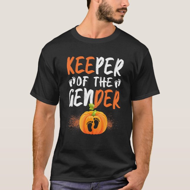 Camiseta Detentor Do Gênero Revela Festa De Bebê Halloween (Frente)