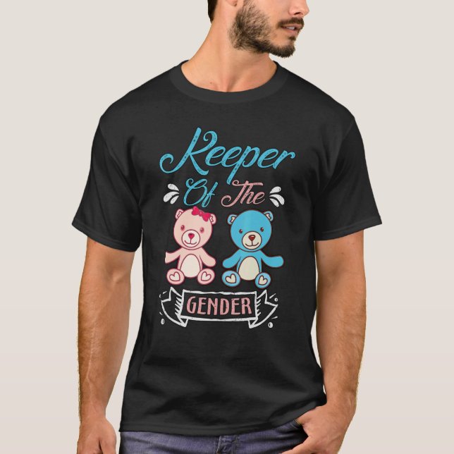 Camiseta Detentor dos Ursos de Gênero em festas azul e rosa (Frente)