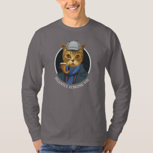 Camiseta Detetive Cat - Silenciosamente Julgando Você