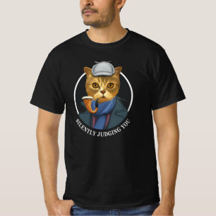 Camiseta Detetive Cat - Silenciosamente Julgando Você
