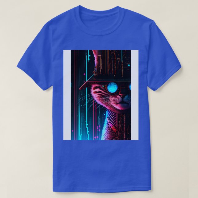 Camiseta Detetive de Gatos Steampunk legal Cyberpunk (Frente do Design)