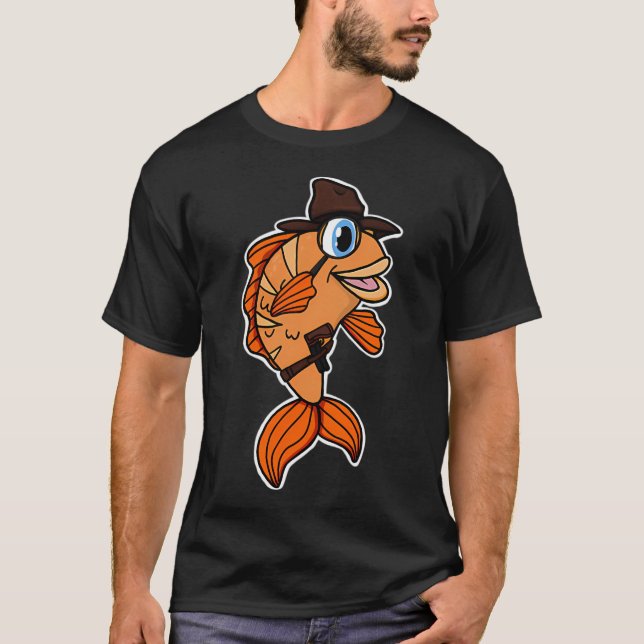 Camiseta detetive de peixes (Frente)