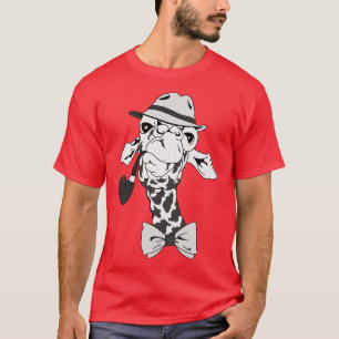 Camiseta Detetive Giraffe Com Pipe E Chapéu