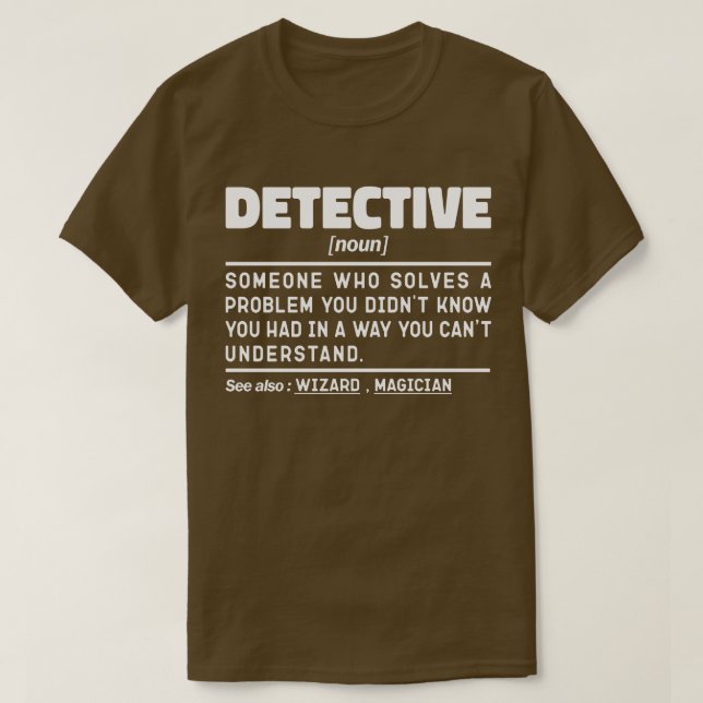 Camiseta Detetive Noun Investigation Worker Legal Padre (Frente do Design)