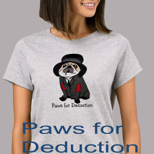 Camiseta Detetive Sherlock Pug Amante de Cães Vagabundo