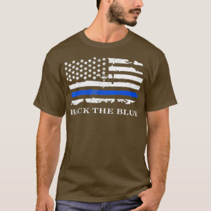 Camiseta Detrás da Polícia de Bandeira Azul Americana Apoia