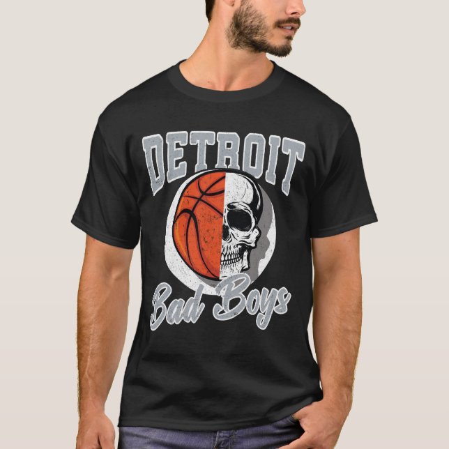 Camiseta Detroit Bad Boys Basball Skull USA (Frente)