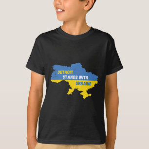 Camiseta Detroit Michigan Apoia a Ucrânia