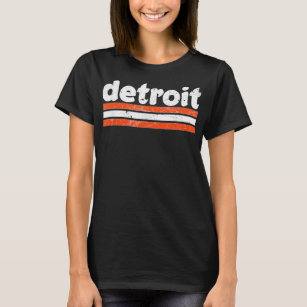 Camiseta Detroit Michigan Three Stripe Vintage Weathered