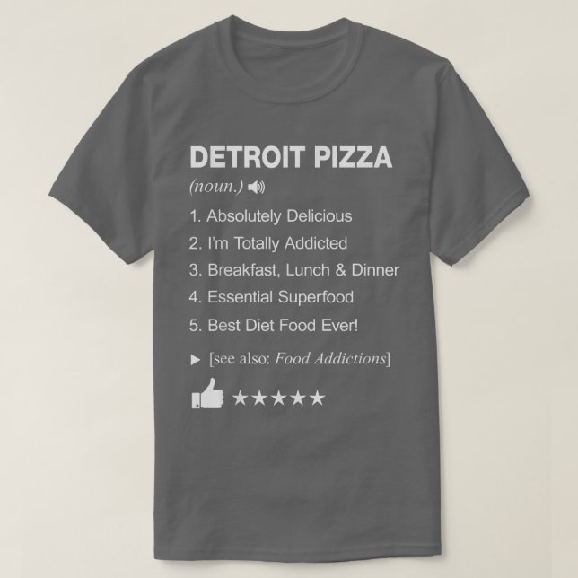 Camiseta Detroit Pizza Definição Significa Engraçada (Frente do Design)