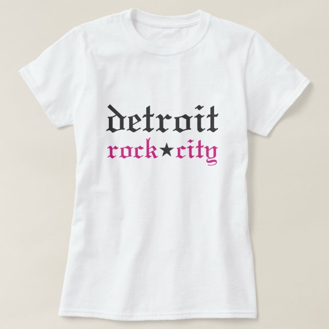 Camiseta Detroit Rock City Pink Black Women's (Frente do Design)