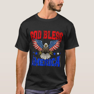 Camiseta Deus abençoe a águia americana bandeira 4 de julho