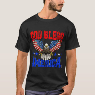 Camiseta Deus abençoe a águia americana bandeira da América