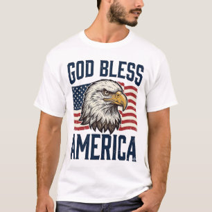Camiseta Deus Abençoe a Águia Patriótica do Projeto Vetoria