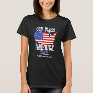 Camiseta Deus Abençoe a América Especialmente Puget Sound W