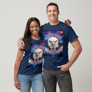 Camiseta Deus Abençoe a América Terra Que Águia Marrom Fogo